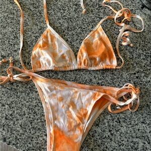 Orange Tie-Dye Bikini Set